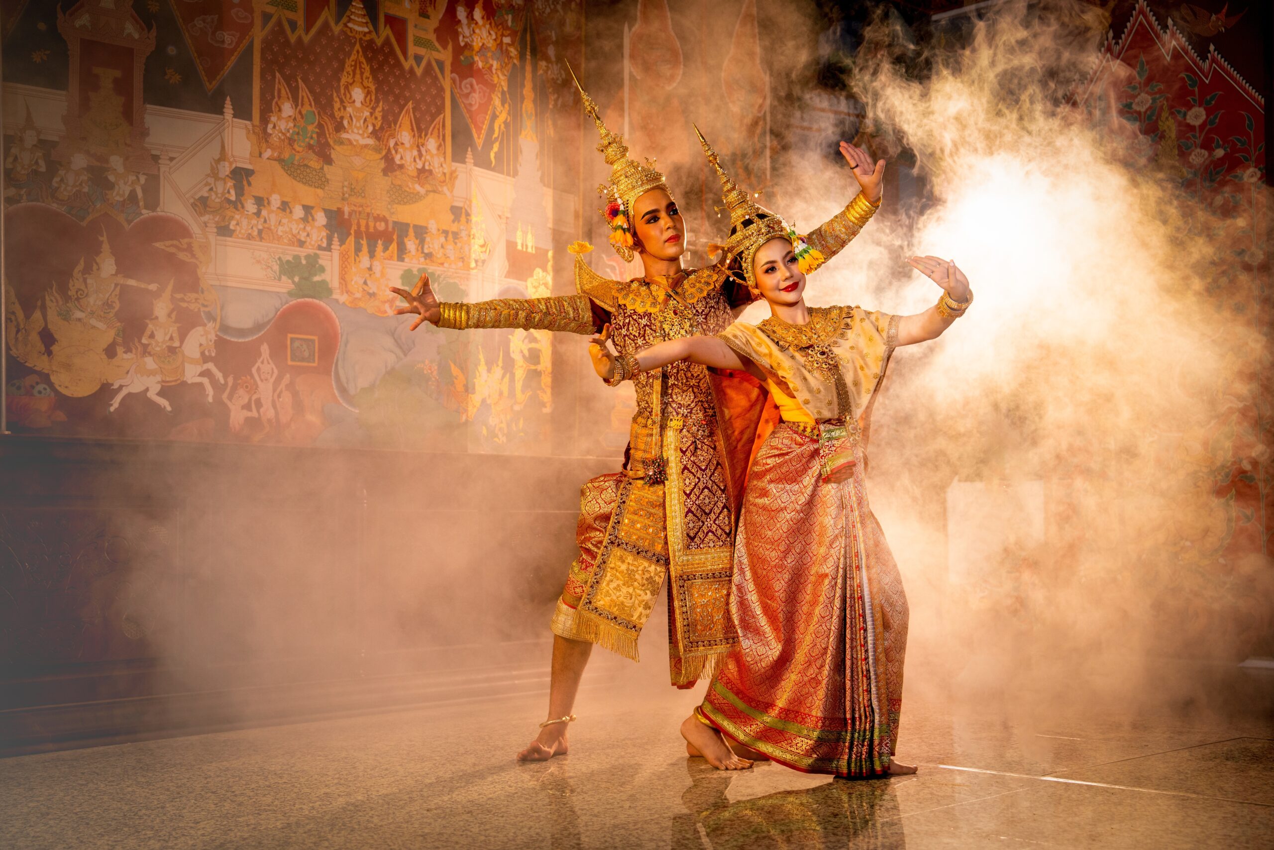 Traditional Thai dancers performing during the Thai Cultural Programme in Hua Hin — where students experience local heritage through language and culture.